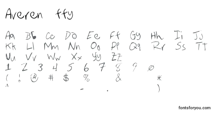 Czcionka Averen ffy – alfabet, cyfry, specjalne znaki