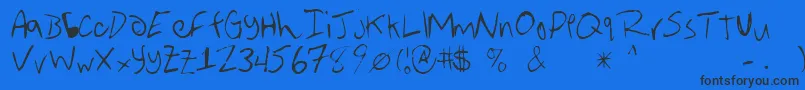 Averen ffy Font – Black Fonts on Blue Background