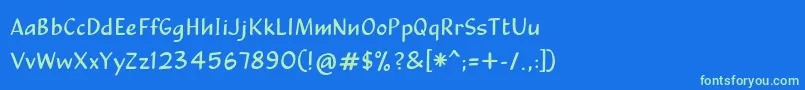 CalculussansRegular Font – Green Fonts on Blue Background
