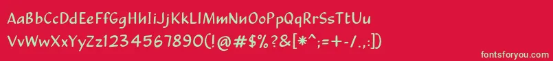 フォントCalculussansRegular – 赤い背景に緑の文字