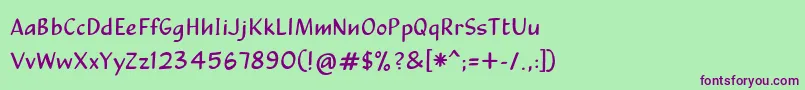 Шрифт CalculussansRegular – фиолетовые шрифты на зелёном фоне