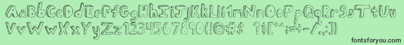 FhScribble Font – Black Fonts on Green Background