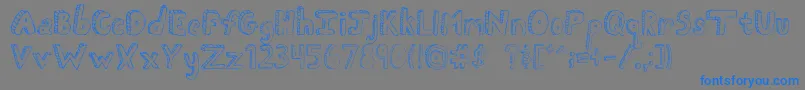 フォントFhScribble – 灰色の背景に青い文字