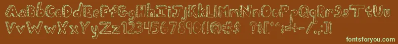 FhScribble-Schriftart – Grüne Schriften auf braunem Hintergrund