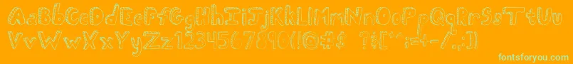 FhScribble-Schriftart – Grüne Schriften auf orangefarbenem Hintergrund