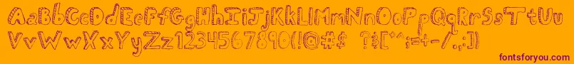 FhScribble Font – Purple Fonts on Orange Background