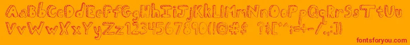 FhScribble-fontti – punaiset fontit oranssilla taustalla