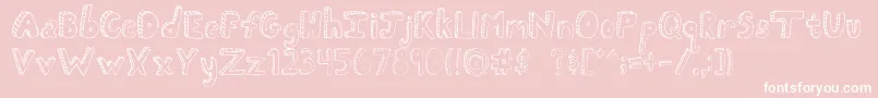 FhScribble-Schriftart – Weiße Schriften auf rosa Hintergrund