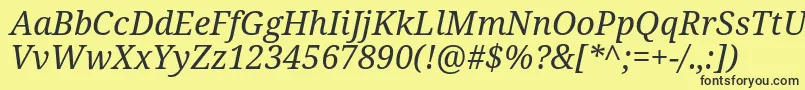 fuente Notoserif Italic – Fuentes Negras Sobre Fondo Amarillo
