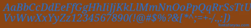 Шрифт Notoserif Italic – синие шрифты на коричневом фоне