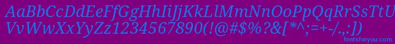 fuente Notoserif Italic – Fuentes Azules Sobre Fondo Morado