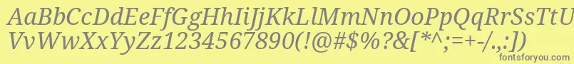 Police Notoserif Italic – polices grises sur fond jaune