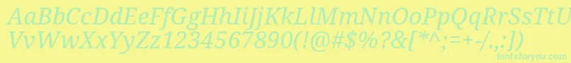 Notoserif Italic Font – Green Fonts on Yellow Background