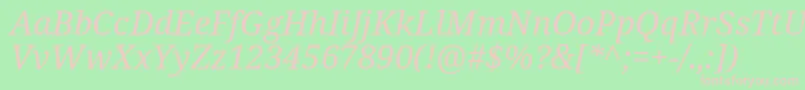 Notoserif Italic Font – Pink Fonts on Green Background