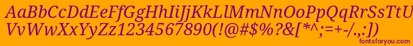 fuente Notoserif Italic – Fuentes Moradas Sobre Fondo Naranja