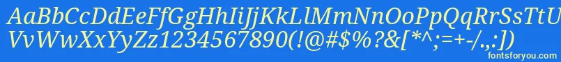 Police Notoserif Italic – polices jaunes sur fond bleu
