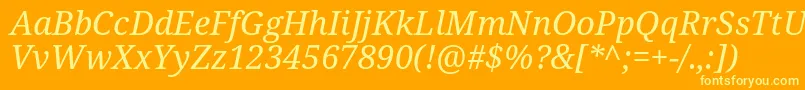 fuente Notoserif Italic – Fuentes Amarillas Sobre Fondo Naranja