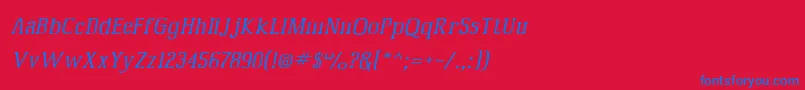 フォントMcfoodpoisoning6 – 赤い背景に青い文字