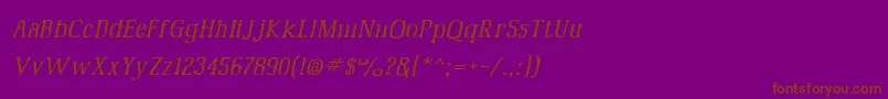 Mcfoodpoisoning6-fontti – ruskeat fontit violetilla taustalla