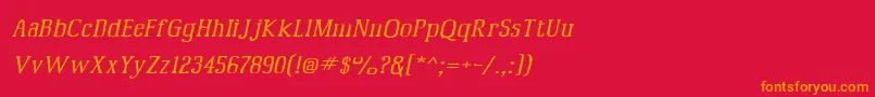 フォントMcfoodpoisoning6 – 赤い背景にオレンジの文字