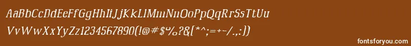 フォントMcfoodpoisoning6 – 茶色の背景に白い文字