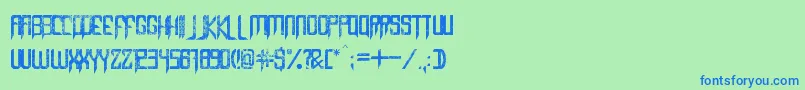 CapellaRockIiiBold Font – Blue Fonts on Green Background
