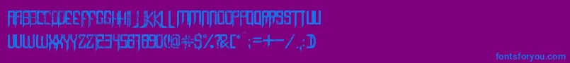 CapellaRockIiiBold-fontti – siniset fontit violetilla taustalla