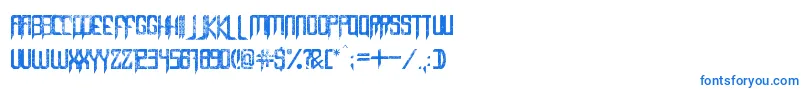 CapellaRockIiiBold-Schriftart – Blaue Schriften auf weißem Hintergrund