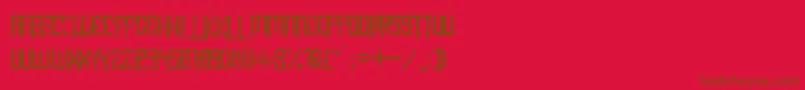 フォントCapellaRockIiiBold – 赤い背景に茶色の文字