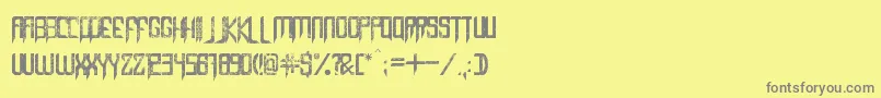 CapellaRockIiiBold-fontti – harmaat kirjasimet keltaisella taustalla