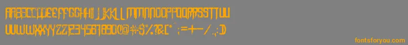 フォントCapellaRockIiiBold – オレンジの文字は灰色の背景にあります。