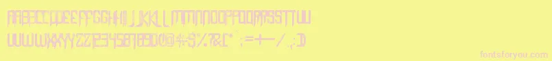 CapellaRockIiiBold-fontti – vaaleanpunaiset fontit keltaisella taustalla