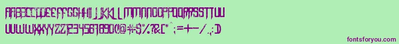 CapellaRockIiiBold-Schriftart – Violette Schriften auf grünem Hintergrund