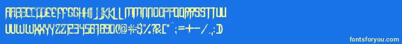 CapellaRockIiiBold-fontti – keltaiset fontit sinisellä taustalla