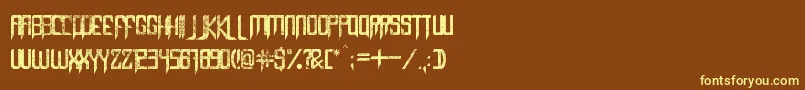CapellaRockIiiBold-fontti – keltaiset fontit ruskealla taustalla