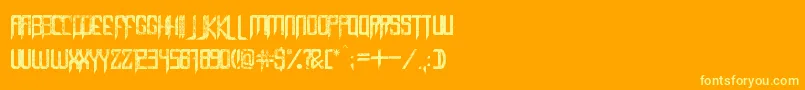 CapellaRockIiiBold-fontti – keltaiset fontit oranssilla taustalla