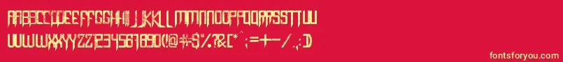 CapellaRockIiiBold-fontti – keltaiset fontit punaisella taustalla