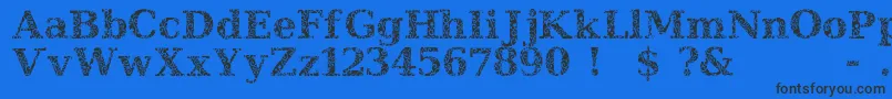 フォントJiHiddenVines – 黒い文字の青い背景