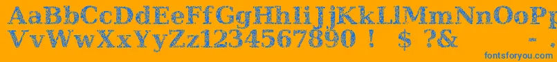 JiHiddenVines-Schriftart – Blaue Schriften auf orangefarbenem Hintergrund