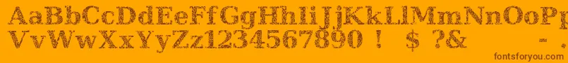 JiHiddenVines-Schriftart – Braune Schriften auf orangefarbenem Hintergrund