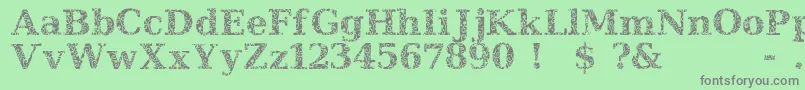 JiHiddenVines Font – Gray Fonts on Green Background