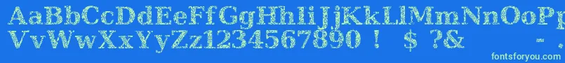 JiHiddenVines Font – Green Fonts on Blue Background