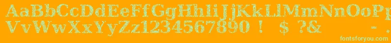 Шрифт JiHiddenVines – зелёные шрифты на оранжевом фоне