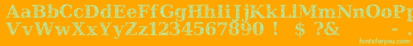 JiHiddenVines-Schriftart – Grüne Schriften auf orangefarbenem Hintergrund