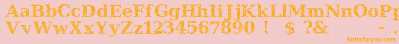 JiHiddenVines-Schriftart – Orangefarbene Schriften auf rosa Hintergrund