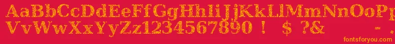 JiHiddenVines Font – Orange Fonts on Red Background