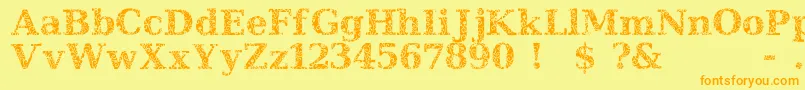 JiHiddenVines-Schriftart – Orangefarbene Schriften auf gelbem Hintergrund