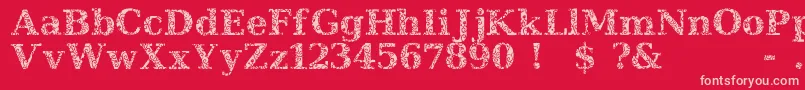 JiHiddenVines Font – Pink Fonts on Red Background