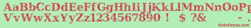 JiHiddenVines Font – Red Fonts on Green Background