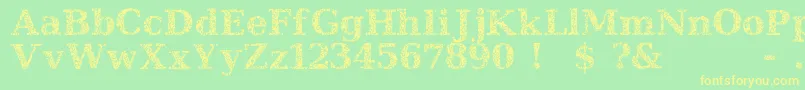 JiHiddenVines Font – Yellow Fonts on Green Background